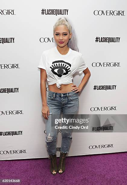 Host, model and actress Amy Pham and beauty blogger Nura Afia offer a sneak peek at the new COVERGIRL So Lashy mascara and commercial that promotes...