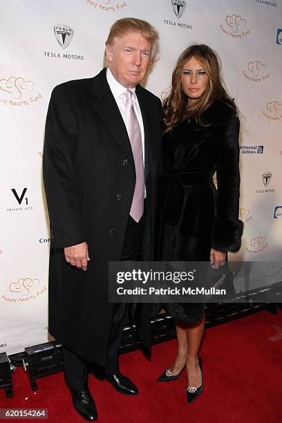 Donald Trump and Melania Knauss-Trump attend Petra Nemcova Hosts the HAPPY HEARTS FUND 2008 Ball at Cipriani Wall Street on November 17, 2008 in New...