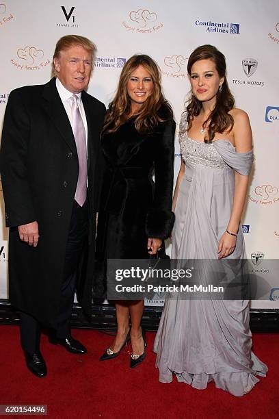 Donald Trump, Melania Knauss-Trump and Petra Nemcova attend Petra Nemcova Hosts the HAPPY HEARTS FUND 2008 Ball at Cipriani Wall Street on November...