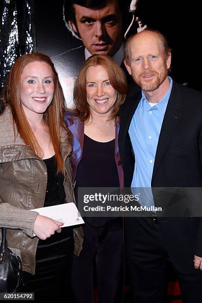 Paige Howard, Cheryl Howard and Ron Howard attend UNIVERSAL PICTURES, IMAGINE ENTERTAINMENT and WORKING TITLE FILMS Present the New York Premiere of...