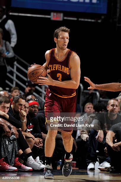 Mike Dunleavy of the Cleveland Cavaliers handles the ball Houston Rockets on November 1, 2016 at Quicken Loans Arena in Cleveland, Ohio. NOTE TO...