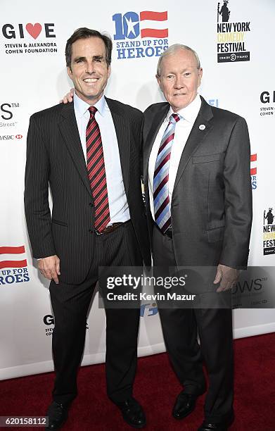 Co-founder of Bob Woodruff Foundation Bob Woodruff and Former Chairman of the Joint Chiefs of Staff General Martin Dempsey attend as The New York...