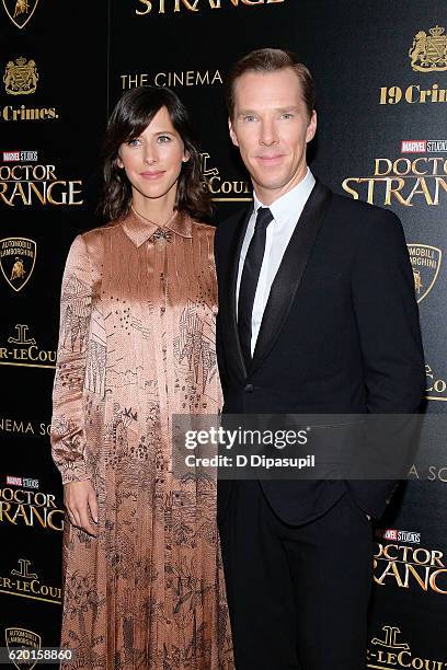 Benedict Cumberbatch and wife Sophie Hunter attend a screening of Marvel Studios' "Doctor Strange", hosted by Lamborghini with The Cinema Society,...