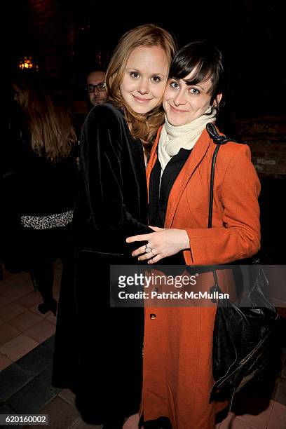 Alison Pill and Jenn Schatz attend THE CINEMA SOCIETY & DETAILS host the after party for "MILK" at Bowery Hotel on November 18, 2008 in New York City.