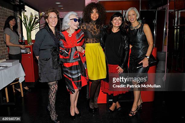 Reem Acar, Anne Slater, June Haynes, Norma Kamali and Linda Fargo attend Sneak preview of restaurant Manana hosted by Inocente Tequila at Manana on...