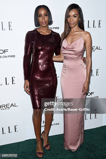 Singers Kelly Rowland and Michelle Williams arrive at the 23rd Annual ELLE Women In Hollywood Awards at Four Seasons Hotel Los Angeles at Beverly...