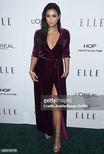 Actress Shay Mitchell arrives at the 23rd Annual ELLE Women In Hollywood Awards at Four Seasons Hotel Los Angeles at Beverly Hills on October 24,...