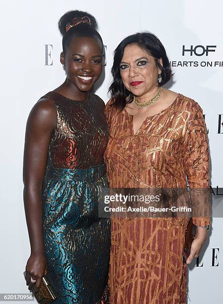 Actress Lupita Nyong'o and Mira Nair arrive at the 23rd Annual ELLE Women In Hollywood Awards at Four Seasons Hotel Los Angeles at Beverly Hills on...