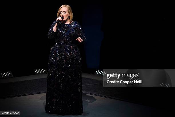 Adele performs at American Airlines Center on November 1, 2016 in Dallas, Texas.