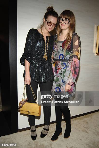 Valentine Fillol-Cordier and Tennessee Thomas attend CHANEL Fine Jewelry Cocktail Party for The NY Botanical Garden at Chanel on November 11, 2008 in...