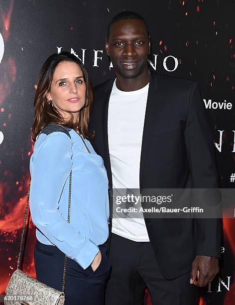 Actor Omar Sy and wife Helene Sy arrive at the screening of Sony Pictures Releasing's 'Inferno' at DGA Theater on October 25, 2016 in Los Angeles,...