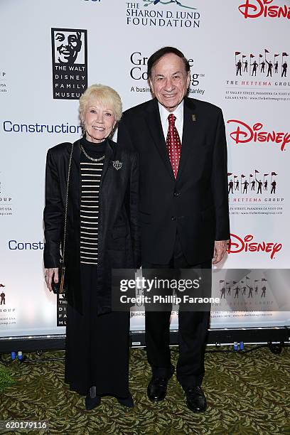 Elizabeth Gluck and Richard Sherman attend The Walt Disney Family Museum Gala at Disneyland on November 1, 2016 in Anaheim, California.