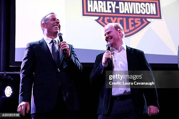 Jerry Seinfeld and Jim Gaffigan attend 10th Annual Stand Up For Heroes - Show at The Theater at Madison Square Garden on November 1, 2016 in New York...