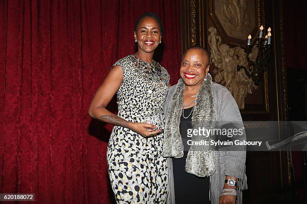 Wangechi Mutu and Deborah Willis attend American Federation of Arts Gala & Cultural Leadership Awards 2016 at Metropolitan Club on November 1, 2016...