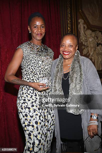 Wangechi Mutu and Deborah Willis attend American Federation of Arts Gala & Cultural Leadership Awards 2016 at Metropolitan Club on November 1, 2016...