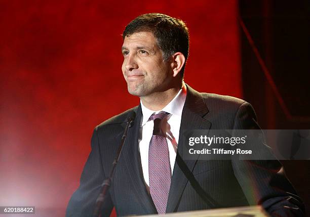 Israel's Consul General in Los Angeles Sam Grundwerg speaks onstage during the American Friends Of Magen David Adom's Red Star Ball at The Beverly...