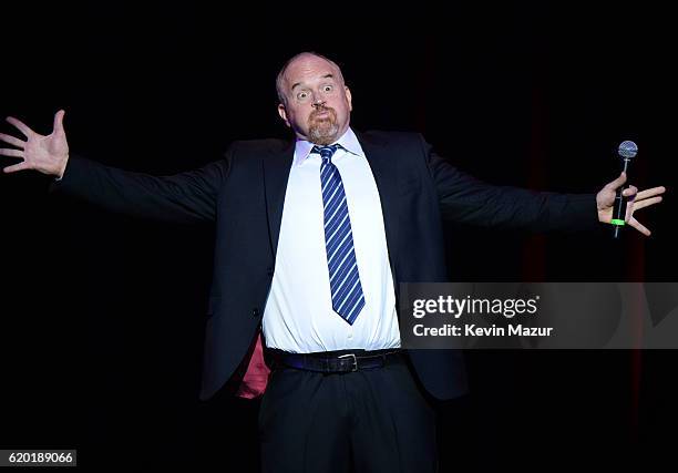 Louis C.K. Performs on stage as The New York Comedy Festival and The Bob Woodruff Foundation present the 10th Annual Stand Up for Heroes event at The...