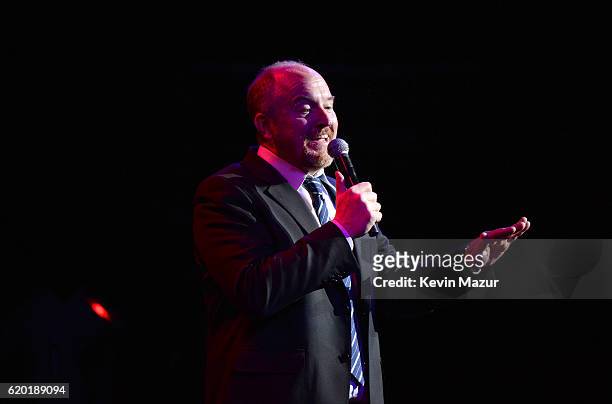 Louis C.K. Performs on stage as The New York Comedy Festival and The Bob Woodruff Foundation present the 10th Annual Stand Up for Heroes event at The...