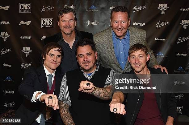 Nashville Chairman and CEO Chris King and Jostens VP, Curt Bruns, : CMS Nashville Songwriter of the Year honorees Ross Copperman, Josh Hoge, and...