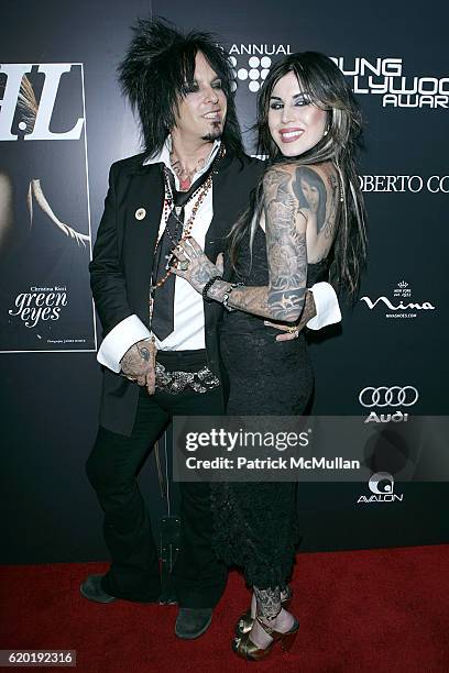 Nikki Sixx and Kat Von D attend Hollywood Life Magazines 10th Annual Young Hollywood Awards at Avalon on April 27, 2008 in Hollywood, CA.