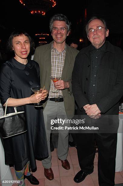 Polly Apfelbaum, Peter Krashes and Thomas Nozkowski attend BOMB MAGAZINE'S 27th Anniversary Gala at Bowery Hotel N.Y.C. On April 11, 2008 in New York...