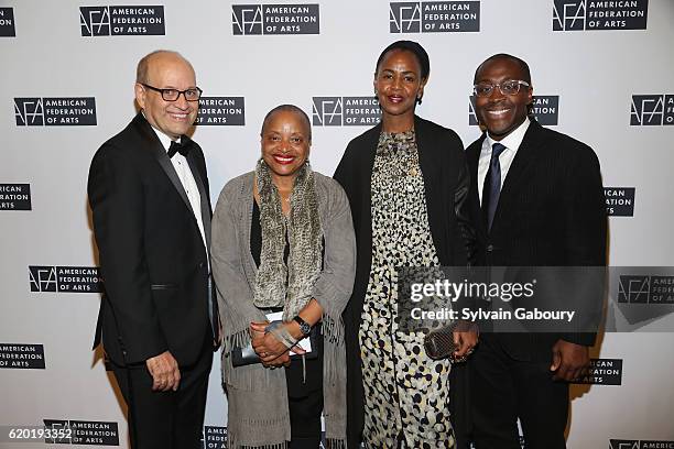 Commissioner Tom Finkelpearl, Deborah Willis, Wangechi Mutu and Larry Ossei-Mensah attend American Federation of Arts Gala & Cultural Leadership...