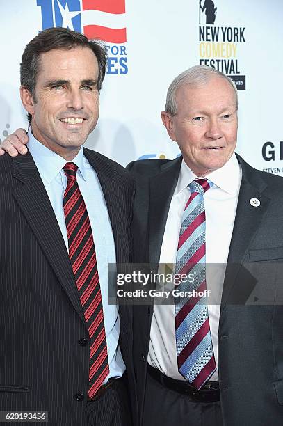 Bob Woodruff and former Chairman of the Joint Chiefs of Staff, Gen. Martin Dempsey attend the 10th Annual Stand Up For Heroes benefit show at The...