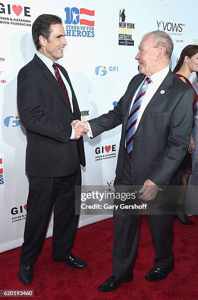 Bob Woodruff and former Chairman of the Joint Chiefs of Staff, Gen. Martin Dempsey attend the 10th Annual Stand Up For Heroes benefit show at The...
