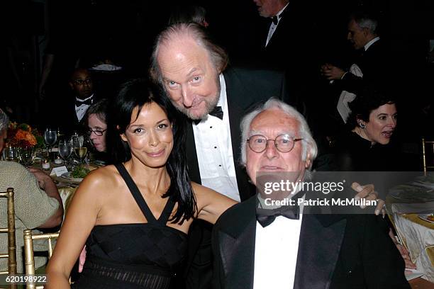 Kim Heirston, Ed Victor and Richard Meier attend The PEN American Center's 2008 Literary Gala at American Museum of Natural History on April 28, 2008...