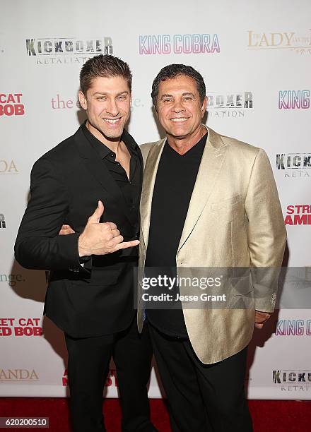 Alain Moussi and Dimitri Logothetis attend AFM'16 The Exchange's 5 Year Anniversary Celebration on November 1, 2016 in Santa Monica, California.