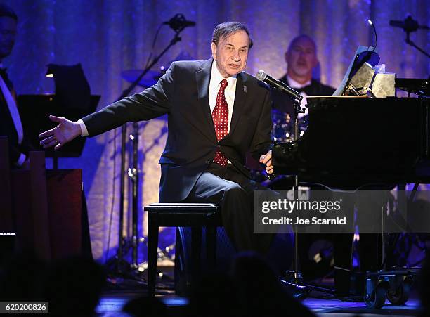 Composer Richard Sherman performs onstage during The Walt Disney Family Museum's 2nd Annual Gala at Disneys Grand Californian Hotel & Spa at The...