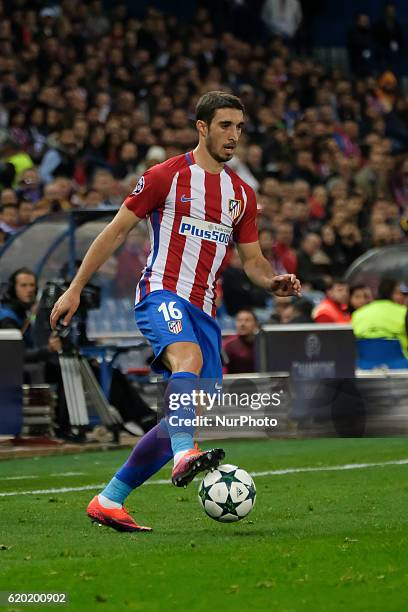 Sime Vrsalijko of Atletico Madrid in action during the UEFA Champions League Group D match between Club Atletico de Madrid and FC Rostov at Vincente...