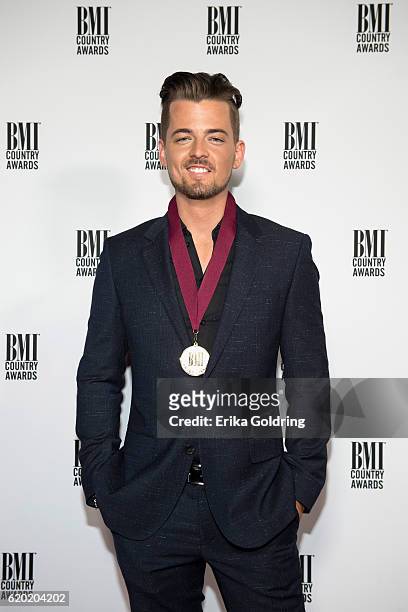 Chase Bryant attends the 64th Annual BMI Country awards on November 1, 2016 in Nashville, Tennessee.