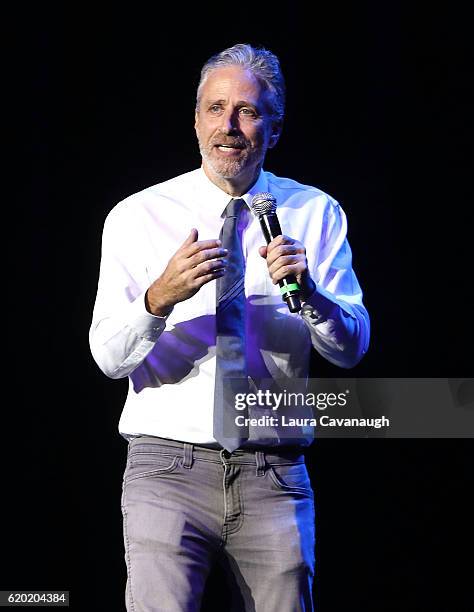 Jon Stewart attends 10th Annual Stand Up For Heroes - Show at The Theater at Madison Square Garden on November 1, 2016 in New York City.