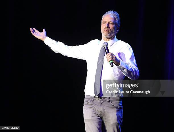 Jon Stewart attends 10th Annual Stand Up For Heroes - Show at The Theater at Madison Square Garden on November 1, 2016 in New York City.