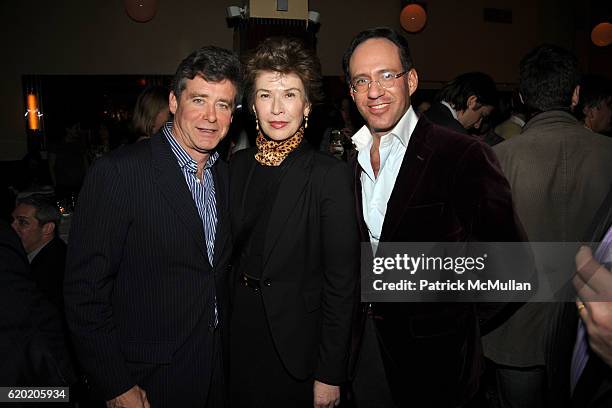 Jay McInerney, Sara Colleton and Andrew Saffir attend THE CINEMA SOCIETY & MICHAEL KORS host the after party for "IRON MAN" at The Odeon on April 28,...