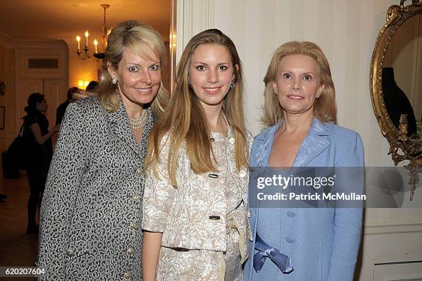 Susan Miller, Hadley Nagel and Susan Nagel attend TINA BROWN, VICKY WARD and LA MER host a party honoring SUSAN NAGEL'S new book "Marie Therese" at...