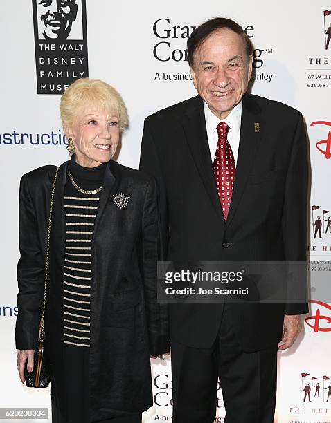 Composer Richard Sherman and Elizabeth Sherman attend The Walt Disney Family Museum's 2nd Annual Gala at Disneys Grand Californian Hotel & Spa at...