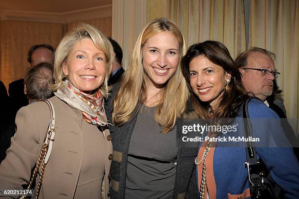 Christine Schwarzman, Alison Brokaw and Kalliope Karella attend TINA BROWN, VICKY WARD and LA MER host party honoring SUSAN NAGEL'S new book "Marie...