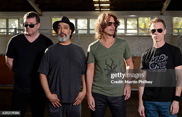 Soundgarden pose for portraits at the Soundwave Festival at Melbourne showgrounds on Sunday the 22nd of February 2015 in Melbourne, Australia. L-R...