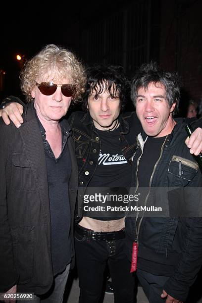 Ian Hunter, Jesse Malin and Danny Sage attend The Opening of JOHN VARVATOS 315 Bowery Benefiting VH1's SAVE THE MUSIC FOUNDATION at John Varvatos 315...