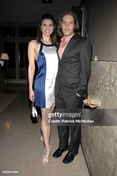 Milena Govich and David Cornue attend THE CINEMA SOCIETY & IWC host the after party for "MY BLUEBERRY NIGHTS" at Penthouse on April 2, 2008 in New...