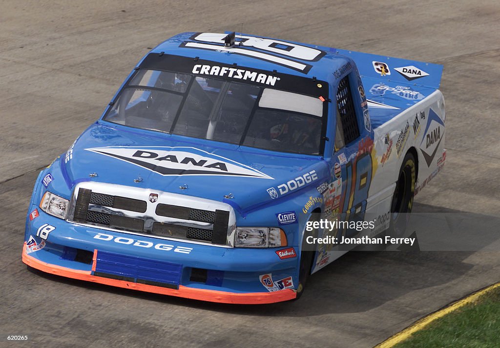 Pole Sitter Joe Ruttman in his Dodge truckleads a pack of Dodges ...