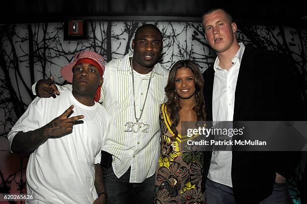 Mike Jones, Chansi Stuckey, Rocsi and Kevin Boss attend ESPN The Magazine Pre-Draft Party! at Touch on April 25, 2008 in New York City.