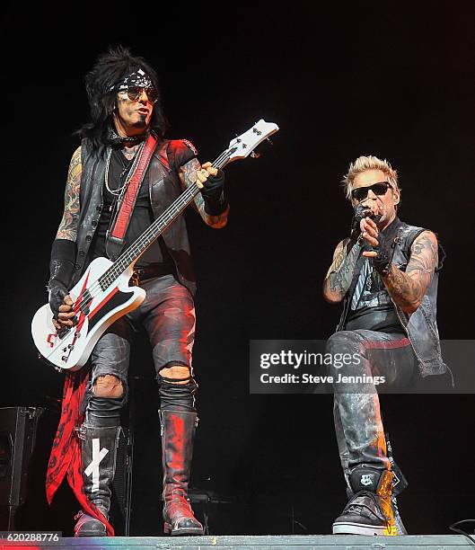 Nikki Sixx and James Michael of Sixx: A.M. Perform on Halloween night at SAP Center on October 31, 2016 in San Jose, California.