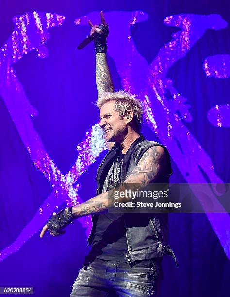 Singer James Michael of Sixx: A.M. Performs on Halloween night at SAP Center on October 31, 2016 in San Jose, California.