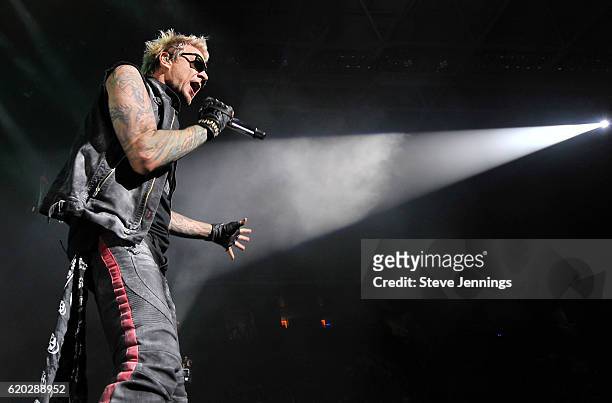 Singer James Michael of Sixx: A.M. Performs on Halloween night at SAP Center on October 31, 2016 in San Jose, California.