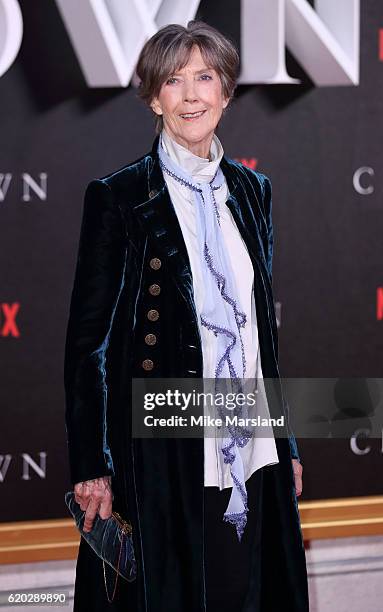 Dame Eileen Atkins attends the world premiere of "The Crown" at Odeon Leicester Square on November 1, 2016 in London, England.