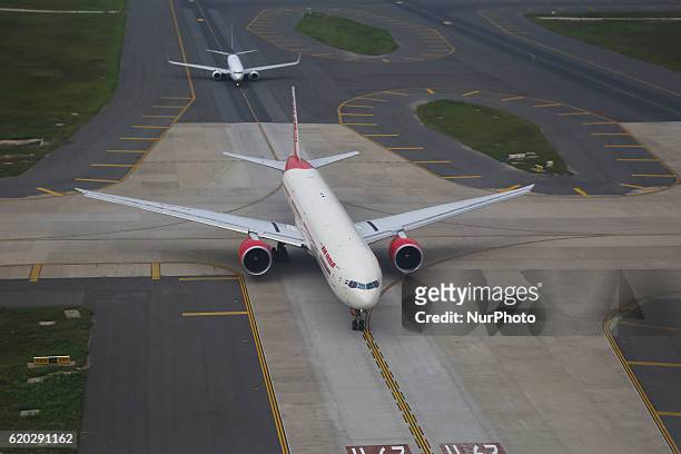 Images of the Airport of Delhi, one of the busiest in the world, in New Delhi, India, on November 2, 2016. Images from the terminal, apron, runway,...