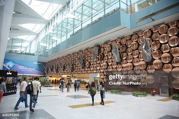 Images of the Airport of Delhi, one of the busiest in the world, in New Delhi, India, on November 2, 2016. Images from the terminal, apron, runway,...